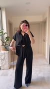 Vatkalı Aksesuar Detaylı Pantalon Takım