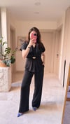 Vatkalı Aksesuar Detaylı Pantalon Takım