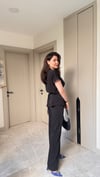 Vatkalı Aksesuar Detaylı Pantalon Takım