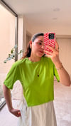 Zincir Detaylı Crop Tişört