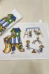 2 Adet 35x50 yıkanabilir ilkokul ve okul öncesi Beslenme Örtüsü/bezi_park_1037-A