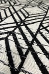 Çift taraflı saçaklı dekoratif yıkanabilir dokuma kilim geometrik
