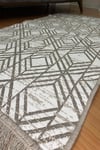 Çift taraflı saçaklı dekoratif yıkanabilir dokuma kilim geometrik