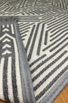 Çift taraflı saçaklı dekoratif yıkanabilir dokuma kilim çizgi