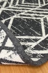 Çift taraflı saçaklı dekoratif yıkanabilir dokuma kilim geometrik