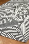 Çift taraflı saçaklı dekoratif yıkanabilir dokuma kilim çizgi