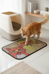 Elekli Kedi Kumu Paspası 40x60 cm | Çift Katlı Kedi Tuvalet Önü Kum Toplayıcı Mat