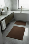 Makarna Banyo Paspası Kaymaz Tabanlı Yıkanabilir 2'li Set 60x100 & 40x60