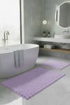 Makarna Banyo Paspası Kaymaz Tabanlı Yıkanabilir 2'li Set 60x100 & 40x60