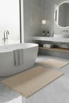 Makarna Banyo Paspası Kaymaz Tabanlı Yıkanabilir 2'li Set 60x100 & 40x60