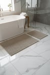 Makarna Banyo Paspası Kaymaz Tabanlı Yıkanabilir 2'li Set 60x100 & 40x60