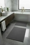 Makarna Banyo Paspası Kaymaz Tabanlı Yıkanabilir 2'li Set 60x100 & 40x60