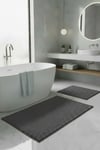 Makarna Banyo Paspası Kaymaz Tabanlı Yıkanabilir 2'li Set 60x100 & 40x60