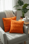 Puffy Pamuklu Kırlent Kılıfı 2'li Set 43x43 cm Fermuarlı Dekoratif Kırlent