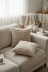 Puffy Pamuklu Kırlent Kılıfı 2'li Set 43x43 cm Fermuarlı Dekoratif Kırlent