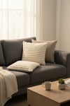 Puffy Pamuklu Kırlent Kılıfı 2'li Set 43x43 cm Fermuarlı Dekoratif Kırlent