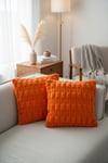Puffy Pamuklu Kırlent Kılıfı 2'li Set 43x43 cm Fermuarlı Dekoratif Kırlent