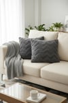 Puffy Pamuklu Kırlent Kılıfı 2'li Set 43x43 cm Fermuarlı Dekoratif Kırlent