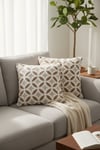 Puffy Pamuklu Kırlent Kılıfı 2'li Set 43x43 cm Fermuarlı Dekoratif Kırlent