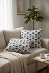 Puffy Pamuklu Kırlent Kılıfı 2'li Set 43x43 cm Fermuarlı Dekoratif Kırlent