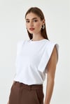 Basic Sıfır Kol Beyaz T-Shirt
