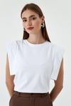 Basic Sıfır Kol Beyaz T-Shirt