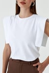 Basic Sıfır Kol Beyaz T-Shirt