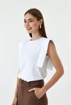 Basic Sıfır Kol Beyaz T-Shirt