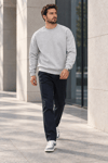 Erkek 2’li Paket Bisiklet Yaka Basic Günlük Sweatshirt - Gri Melanj & Kahve Gri