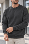 Erkek 2’li Paket Bisiklet Yaka Basic Günlük Sweatshirt - Antrasit & Kahve Antrasit