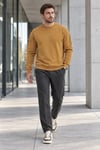 Erkek 2’li Paket Bisiklet Yaka Basic Günlük Sweatshirt - Antrasit & Kahve Antrasit