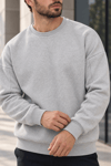 Erkek 2’li Paket Bisiklet Yaka Basic Günlük Sweatshirt Gri & Kar Melanj Gri Melanj