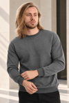 Erkek 2’li Set Bisiklet Yaka Basic Sweatshirt Siyah & Antrasit Siyah