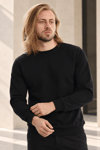 Erkek 2’li Set Bisiklet Yaka Basic Sweatshirt Siyah & Antrasit Siyah
