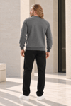 Erkek 2’li Set Bisiklet Yaka Basic Sweatshirt Siyah & Antrasit Siyah