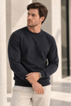 Erkek 2’li Set Bisiklet Yaka Basic Sweatshirt Antrasit & Lacivert Antrasit