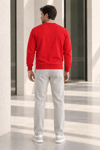 Erkek 2’li Set Bisiklet Yaka Basic Sweatshirt Kırmızı & Lacivert Kırmızı