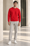 Erkek 2’li Set Bisiklet Yaka Basic Sweatshirt Kırmızı & Lacivert Kırmızı