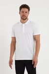 Erkek 2'li Polo Yaka Tişört Beyaz-Beyaz %100 Pamuk Çekmeyen Kumaş Regular Fit