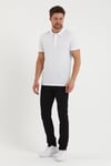 Erkek 2'li Polo Yaka Tişört Beyaz-Beyaz %100 Pamuk Çekmeyen Kumaş Regular Fit