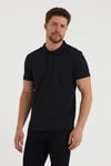 Erkek 2'li Polo Yaka Tişört Siyah-Siyah %100 Pamuk Çekmeyen Kumaş Regular Fit