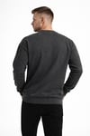 Erkek Antrasit 3 İplik Şardonlu Kalın Basic Bisiklet Yaka Oversize Sweatshirt