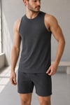 Erkek Antrasit Melanj Bisiklet Yaka Slim Fit Sporcu Atlet