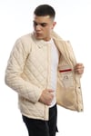 Erkek Baklava Desenli Ceket Mont Ekru