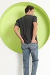 Erkek Baskılı Oversize T-Shirt Antrasit