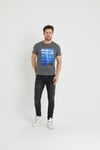 Erkek Baskılı T-shirt Antrasit