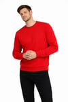 Erkek Bisiklet Yaka Regular Fit 3 İplik Pamuklu Kırmızı Sweatshirt
