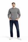 Erkek Bisiklet Yaka Regular Fit 3 İplik Pamuklu Antrasit Sweatshirt