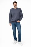 Erkek Bisiklet Yaka Regular Fit 3 İplik Pamuklu Füme Sweatshirt