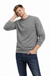 Erkek Bisiklet Yaka Regular Fit 3 İplik Pamuklu Antrasit Sweatshirt